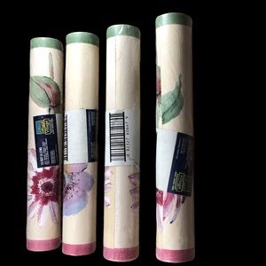 4 Rolls 15’ ea Watercolor Flowers Vintage Village